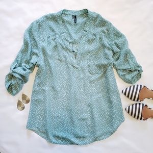 Maurices chiffon V-neck semi-sheer blouse